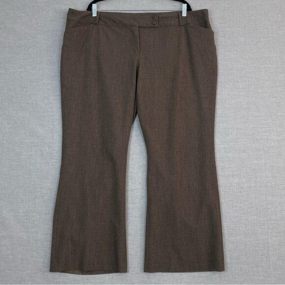 Reitmans Plus Petites Dress Pants Sz  20P Brown Bootcut Pockets - Picture 1 of 12